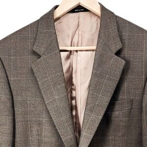Lauren Ralph‎ Lauren Blazer Men 42R Brown Plaid Wool Two Button Sport Coat